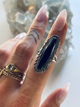 Load image into Gallery viewer, Size 6.5 Sterling Silver Onyx Ring