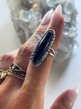 Load image into Gallery viewer, Size 6.5 Sterling Silver Onyx Ring