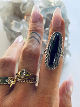Load image into Gallery viewer, Size 6.5 Sterling Silver Onyx Ring