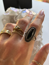 Load image into Gallery viewer, Size 8.5 Onyx Sterling Silver Ring