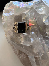 Load image into Gallery viewer, Size 8.5 Onyx Sterling Silver Ring