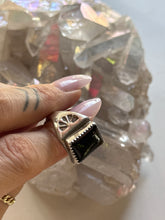 Load image into Gallery viewer, Size 8.5 Onyx Sterling Silver Ring