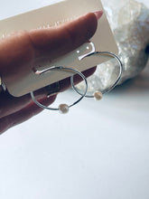 Load image into Gallery viewer, Pearl Silver Hoops