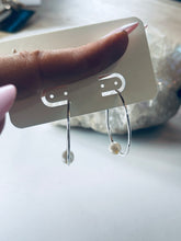 Load image into Gallery viewer, Pearl Silver Hoops