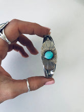 Load image into Gallery viewer, Vintage Sterling Silver and Genuine Turquoise