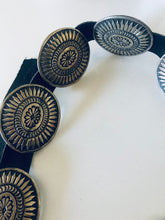 Load image into Gallery viewer, Sterling Silver and Genuine Leather Concho Belt