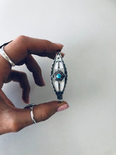 Load image into Gallery viewer, Fred Harvey Era Silver and Genuine Turquoise Compass Cuff