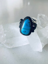 Load image into Gallery viewer, Size 8 Boho Turquoise and Sterling Silver Ring