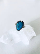 Load image into Gallery viewer, Size 8.5 Boho Oval Turquoise and Sterling Ring