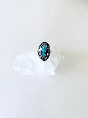 Size 5 Turquoise and Sterling Silver Ring