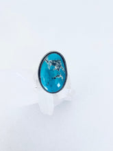 Load image into Gallery viewer, Screw Back Turquoise and Sterling Nugget