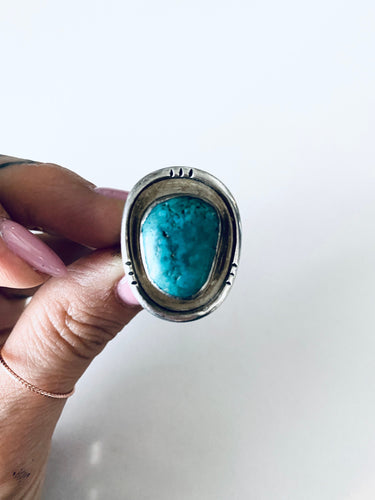 Size 9.5 Sterling Silver Turquoise Ring