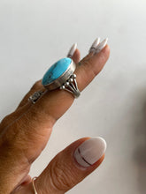 Load image into Gallery viewer, Size 7.5 Turquoise and Sterling Silver Ring