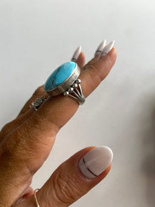 Size 7.5 Turquoise and Sterling Silver Ring