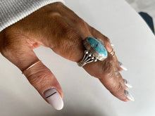 Load image into Gallery viewer, Size 9 Turquoise and Sterling Silver Ring