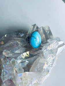 Size 7.5 Turquoise and Sterling Silver Ring