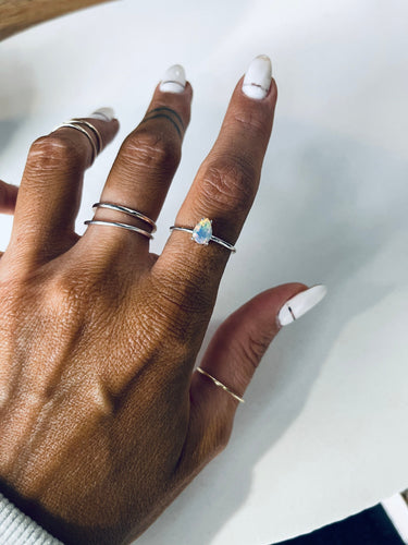 Size 7 Opal and Sterling Silver Ring