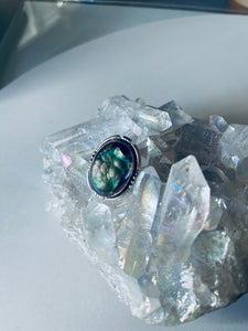 Size 6 Stunning Sterling Silver and Grape Druzy Ring