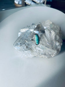 Size 9.5 Stunning Sterling Silver and Genuine Turquoise Ring