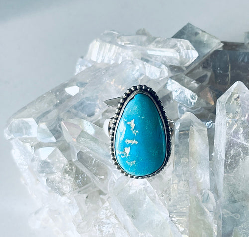 Size 10.5 Stunning Sterling Silver and Genuine Turquoise Ring