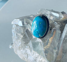 Load image into Gallery viewer, Size 10.5 Sterling Silver and Genuine Turquoise Ring