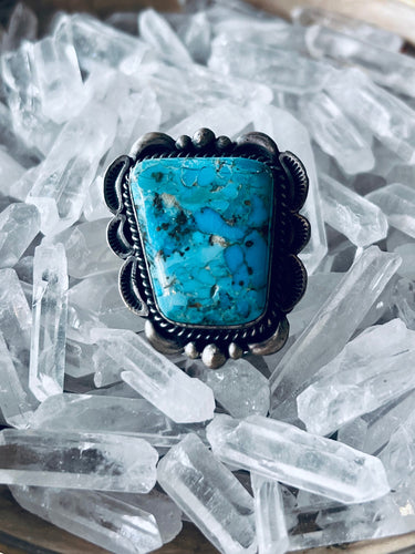 Gorgeous Vintage Sterling Silver and Genuine Turquoise Ring