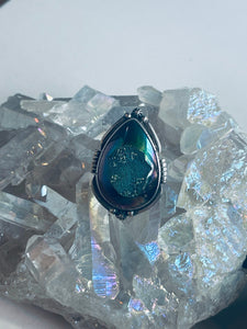 Size 7 Stunning Sterling Silver and Druzy Ring