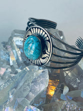 Load image into Gallery viewer, Gorgeous Turquoise and Sterling Silver Cuff