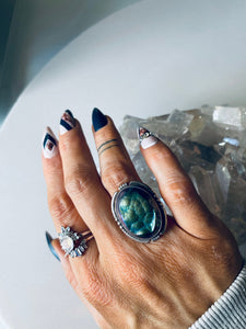 Size 6 Stunning Sterling Silver and Grape Druzy Ring