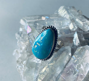 Size 10.5 Stunning Sterling Silver and Genuine Turquoise Ring