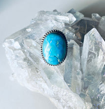Load image into Gallery viewer, Size 10.5 Sterling Silver and Genuine Turquoise Ring