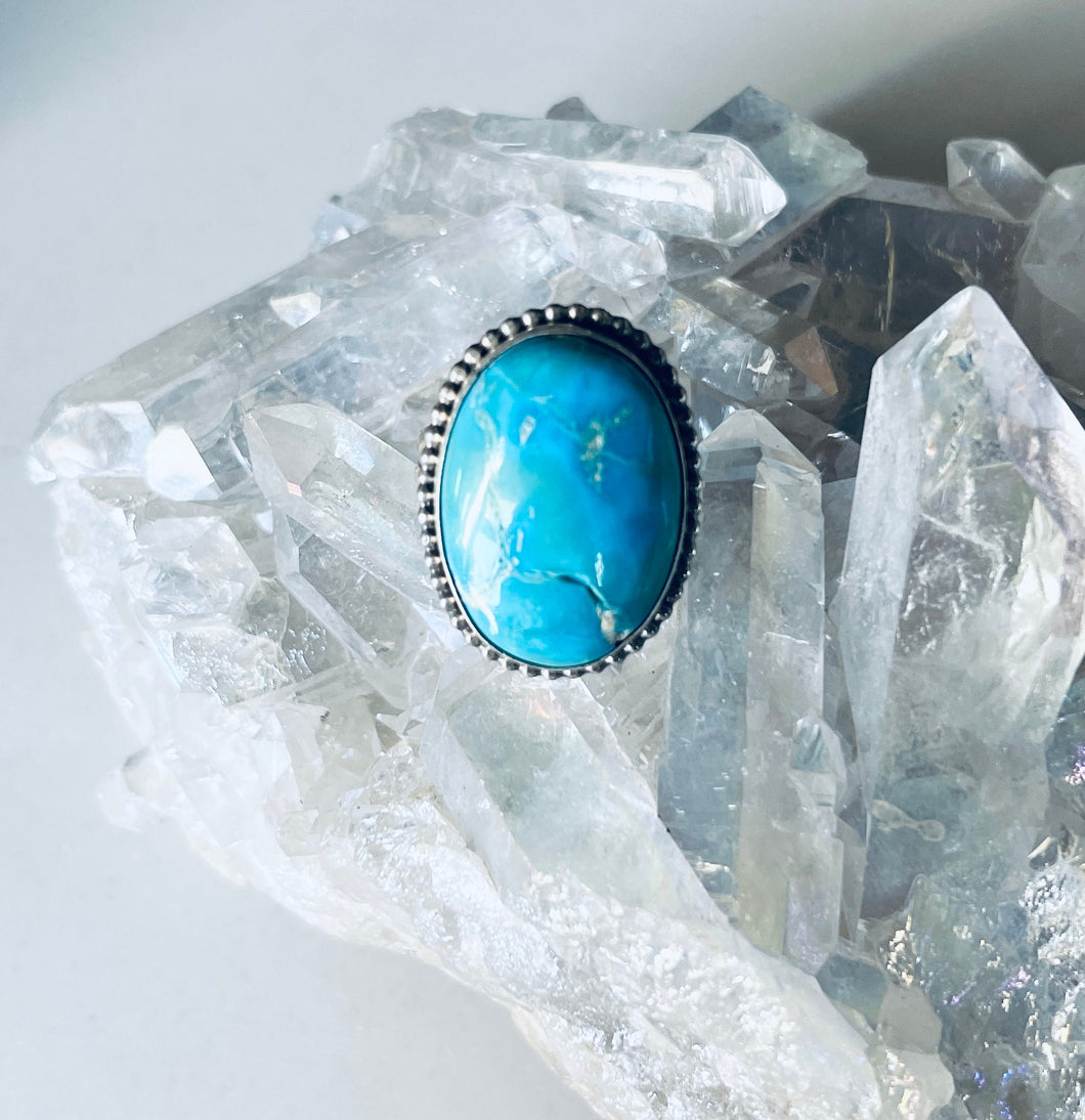 Size 10.5 Sterling Silver and Genuine Turquoise Ring