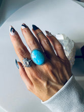 Load image into Gallery viewer, Size 10.5 Sterling Silver and Genuine Turquoise Ring
