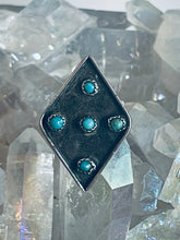 Load image into Gallery viewer, Size 4.75 Vintage Sterling Silver and Genuine Turquoise Ring