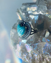 Load image into Gallery viewer, Size 8.5 Stunning Sterling Silver and Genuine Turquoise Heart Ring