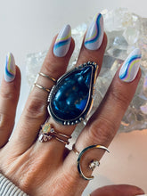 Load image into Gallery viewer, Size 6 Tourmalated Druzy and Sterling Silver Ring