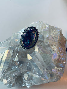 Size 5.5 Tourmalated Purple Druzy Ring