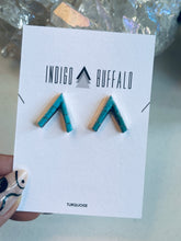 Load image into Gallery viewer, Sterling and Genuine Turquoise Inlay Earrings