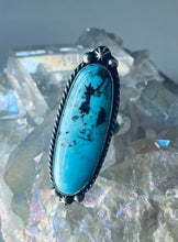 Load image into Gallery viewer, Size 9 Stunning Sterling Silver and Genuine Turquoise Ring