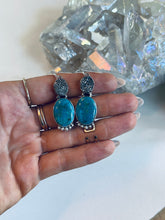 Load image into Gallery viewer, Sterling and Genuine Turquoise Nugget Earrings