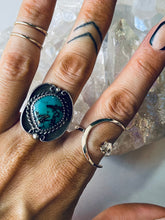Load image into Gallery viewer, Vintage Size 7.5 Sterling and Turquoise Ring