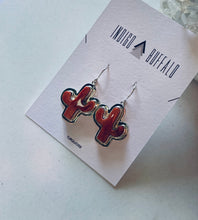 Load image into Gallery viewer, Sterling and Genuine Spiny Oyster Cactus Earrings