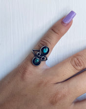 Load image into Gallery viewer, Size 6 Stunning Vintage Sterling Silver and Genuine Turquoise Ring