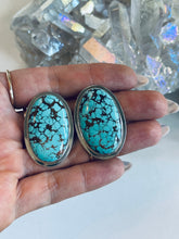 Load image into Gallery viewer, Sterling and Genuine Turquoise Nugget Earrings