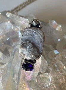 Size 6 Boho Sterling Silver and Amethyst Ring