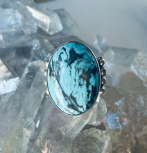 Load image into Gallery viewer, Size 9 Stunning Sterling Silver and Genuine Turquoise Ring