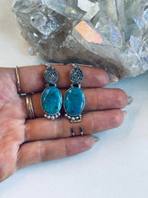 Load image into Gallery viewer, Sterling and Genuine Turquoise Nugget Earrings
