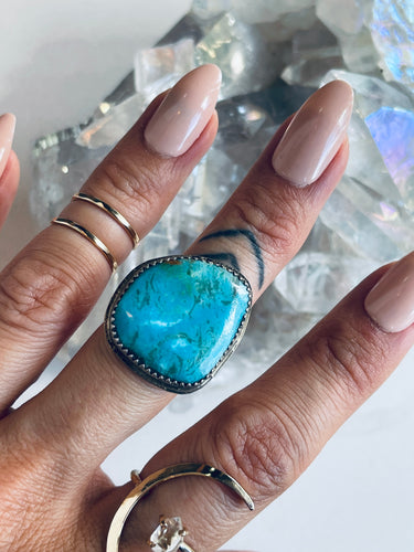 Size 7.5 Turquoise and Sterling Silver Ring
