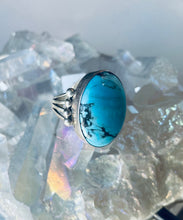 Load image into Gallery viewer, Size 9 Stunning Sterling Silver and Genuine Turquoise Ring