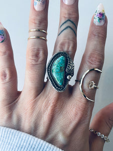 Size 9 Boho Turquoise Ring